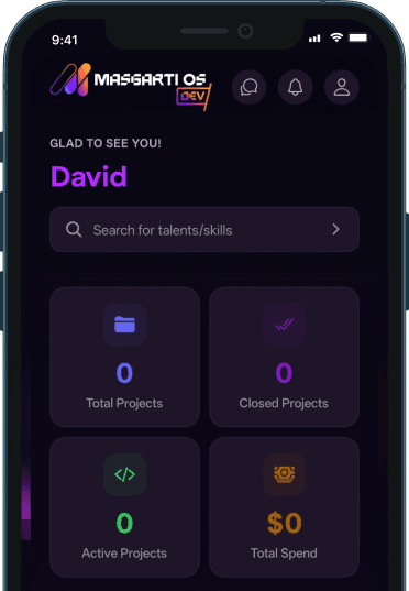 Professional profile in the Masgarti.Dev app